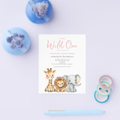 Budget Wild One Safari Baby shower Uitnodiging Flyer (Enkel)