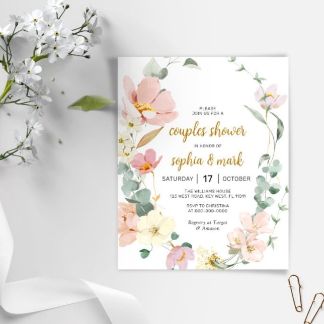 Budget Wildbloemen Couples Shower Invitation (Creator heeft geüpload)