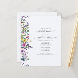 BUDGET Wildbloemen Floral Bridal Shower Uitnodigin