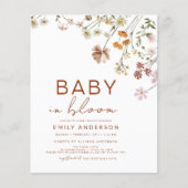 Budget Wilde Baby in Bloom Shower Invitation (Voorkant)