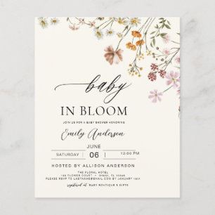 Budget Wildflower Baby in Bloom Uitnodiging