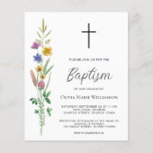 Budget Wildflower Baptism Uitnodiging (Voorkant)