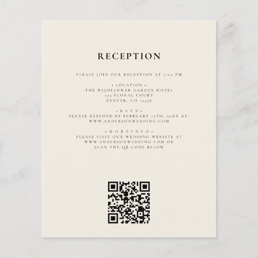 Budget Wildflower Beige Alles in Een QR Code Trouw (Achterkant)