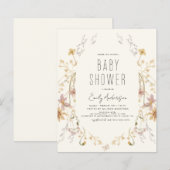 Budget Wildflower Boho Baby shower Elegant Modern (Voorkant / Achterkant)