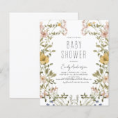 Budget Wildflower Boho Baby shower Elegant Modern (Voorkant / Achterkant)