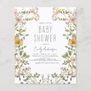 Budget Wildflower Boho Baby shower Elegant Modern
