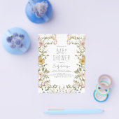 Budget Wildflower Boho Baby shower Elegant Modern Flyer (Enkel)