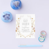 Budget Wildflower Boho Baby shower Elegant Modern Flyer (Enkel)