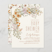 Budget Wildflower Boho Baby shower Terracotta (Voorkant / Achterkant)