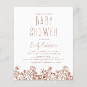 Budget Wildflower Boho Baby shower Terracotta Flyer (Voorkant)