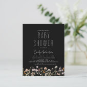 Budget Wildflower Boho Baby shower Uitnodiging (Staand voorkant)