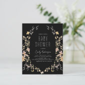 Budget Wildflower Boho Baby shower Uitnodiging (Staand voorkant)