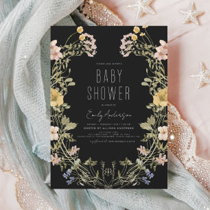 Budget Wildflower Boho Baby shower Uitnodiging