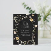 Budget Wildflower Boho Baby shower Uitnodiging (Staand voorkant)