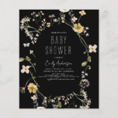 Budget Wildflower Boho Baby shower Uitnodiging (Voorkant)