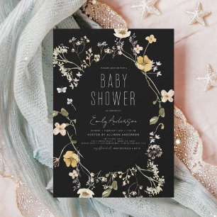 Budget Wildflower Boho Baby shower Uitnodiging Flyer