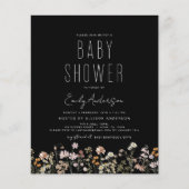 Budget Wildflower Boho Baby shower Uitnodiging Flyer (Voorkant)