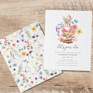 Budget Wildflower Bridal Tea Party Uitnodiging