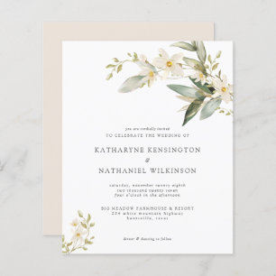Budget Wildflower Greenery Wedding Invitation