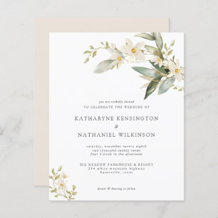 Budget Wildflower Greenery Wedding Invitation