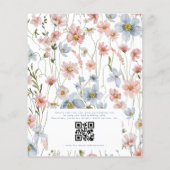Budget Wildflower QR Code Huwelijksuitnodiging Flyer (Achterkant)
