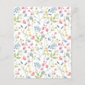 Budget Wildflower Spring Baby shower Invitation (Achterkant)