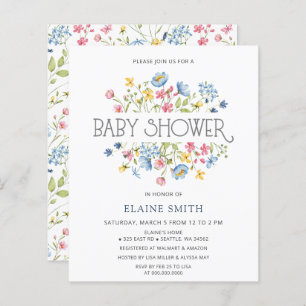 Budget Wildflower Spring Baby shower Invitation