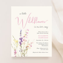 Budget Wildflower Waterverf Baby shower Uitnodigen