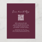 Budget Wineberry Floral QR Code Bruiloft uitnodigi (Achterkant)
