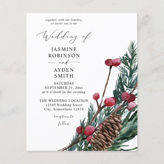 Budget Winter Berries & Pine Greenery Wedding (Voorkant)