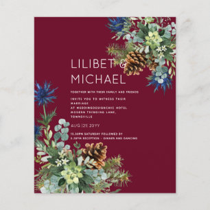 BUDGET Winter Blauwe Distel Bruiloft Flyer