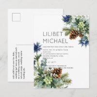 BUDGET Winter Blauwe Distel Eucalyptus Bruiloft