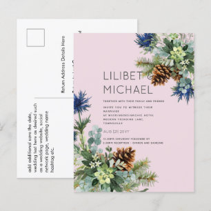 BUDGET Winter Blue Thistle Weddenschap Briefkaart