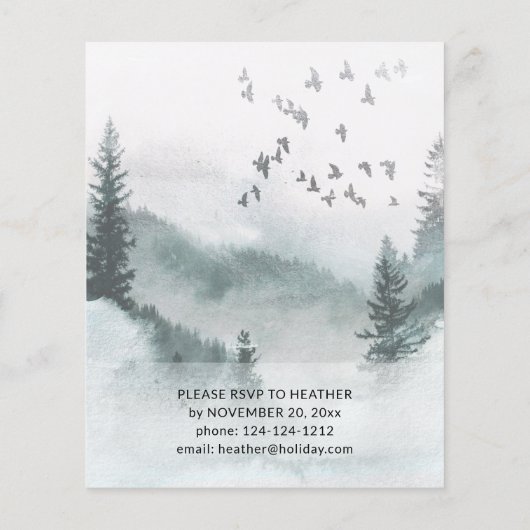 Budget Winter Boom Rustige Kerstfeest Flyer (Achterkant)