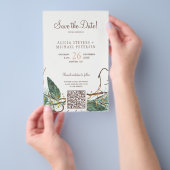 Budget winter bos FOTO bruiloft save the date Flyer (Hand)