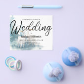 Budget Winter bruiloft uitnodiging. Flyer (Enkel)