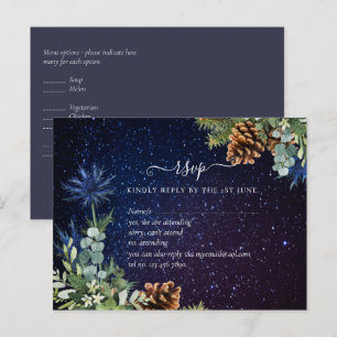 BUDGET Winter Eucalyptus Dennenappels Trouwen Briefkaart