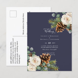 BUDGET Winter Eucalyptus Pine Cones Weddenschap Briefkaart