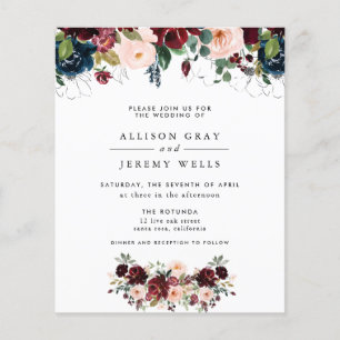 Budget Winter Floral Weddenschap Flyer
