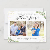 Budget Winter Foliage Happy New Year-fotokaarten (Voorkant)