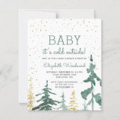 Budget Winter Forest Baby shower Invite (Voorkant)