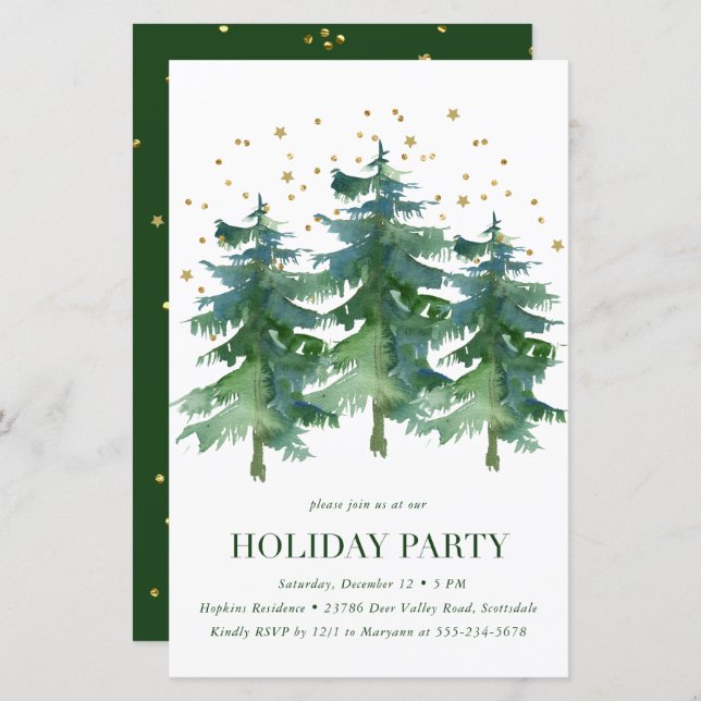 Budget Winter Forest Holiday Party (Voorkant / Achterkant)