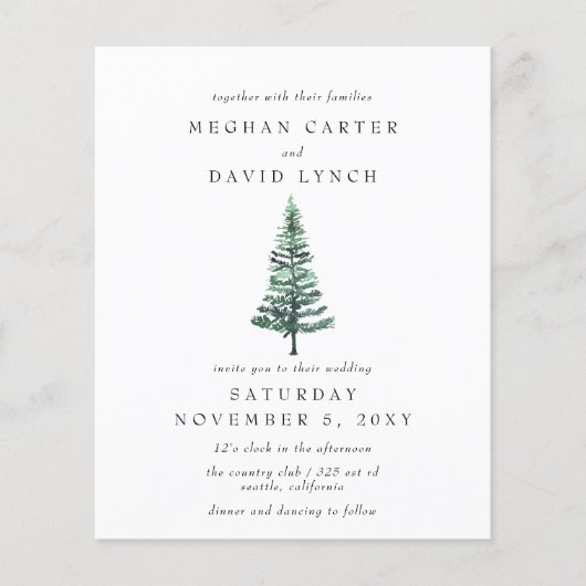 Budget Winter Forest Pine Wedding (Voorkant)