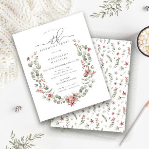 Budget Winter Greenery Rode Bloemen 19e Verjaardag