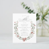 Budget Winter Greenery Rode Bloemen 50ste Verjaard (Staand voorkant)