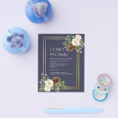 BUDGET Winter Huwelijk Witte Rozen Goud Stof Blauw Flyer (Enkel)