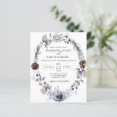 Budget Winter Pine Cone Floral Weddenschap (Staand voorkant)