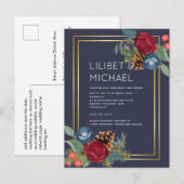 BUDGET Winter Weddenschap Burgundy Blauwgroen Blue Briefkaart (Voorkant / Achterkant)