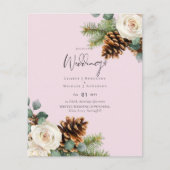 BUDGET Winter Weddenschap Eucalyptus Greenery Roze (Voorkant)