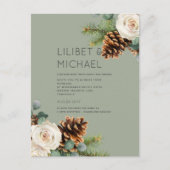 BUDGET Winter Weddenschap Eucalyptus Greenery Roze Briefkaart (Voorkant)